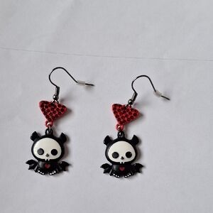 Skelanimals Bat Earrings EUC